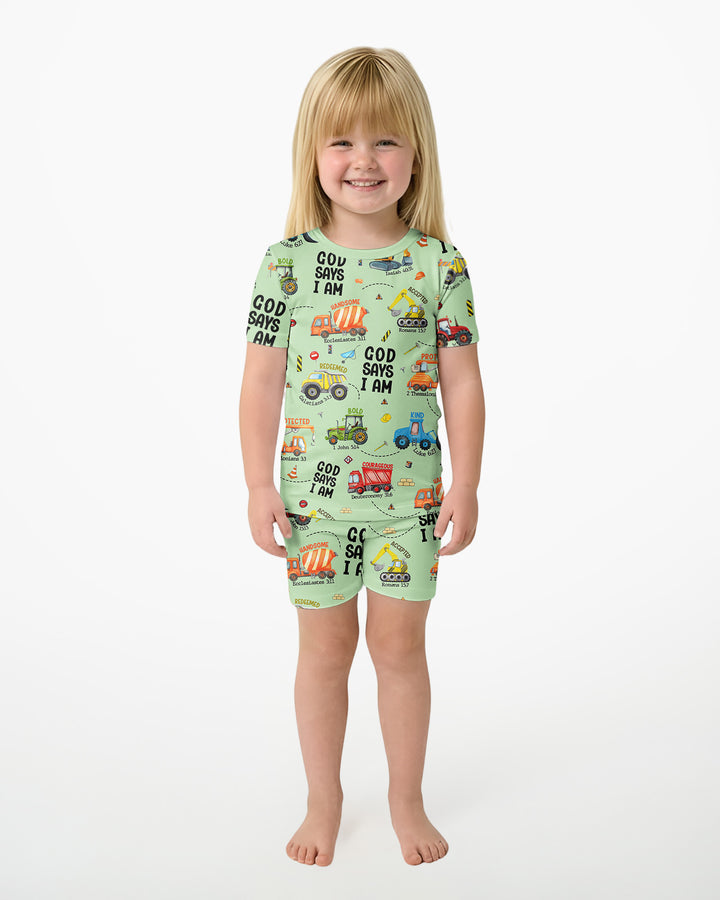 God Says I Am Boy Bamboo Two Piece Short Sleeve Shorts Pyjamas Set