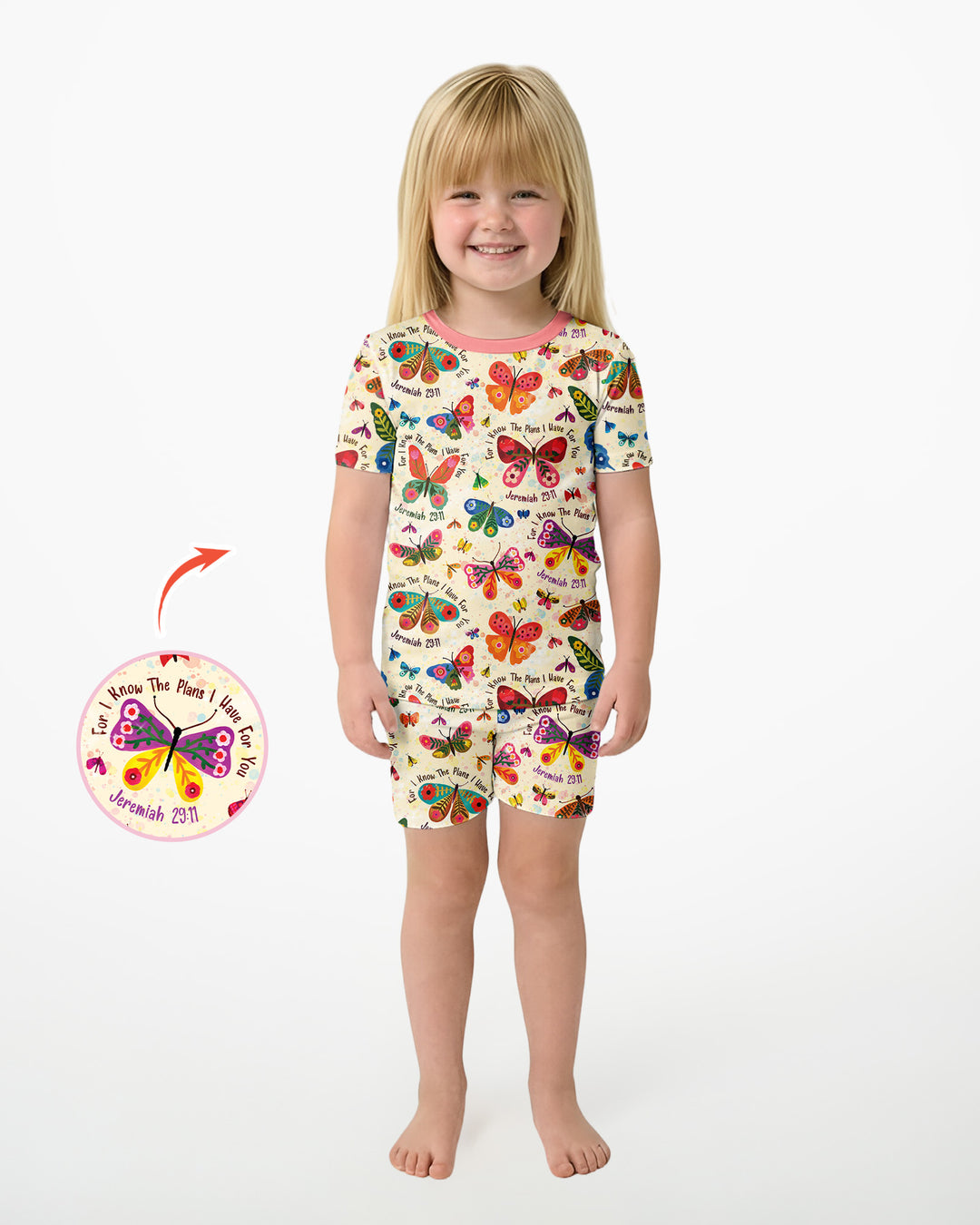 For I Know The Plans I Have For You Two Piece Short Sleeve Shorts Pajama Set