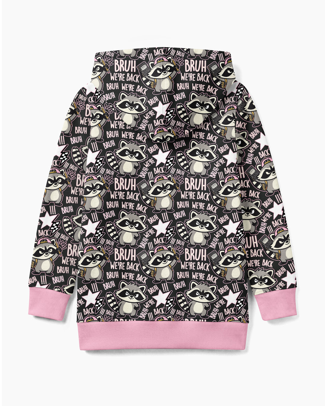 Bruh We're Back Raccoon Bamboo Zip Hoodie