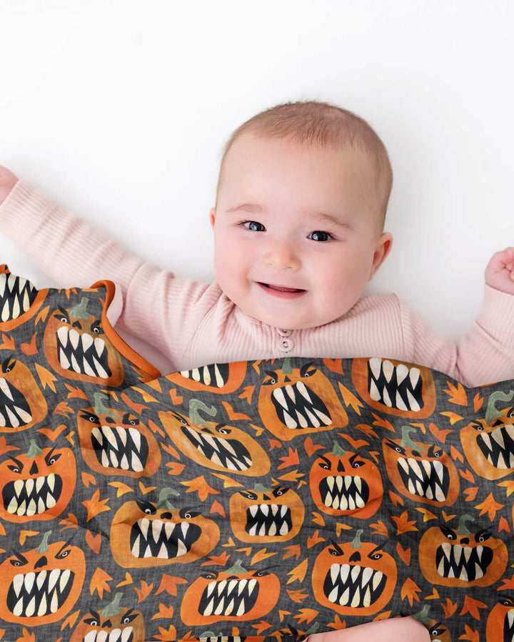 Pumpkin Monsters Bamboo Blanket