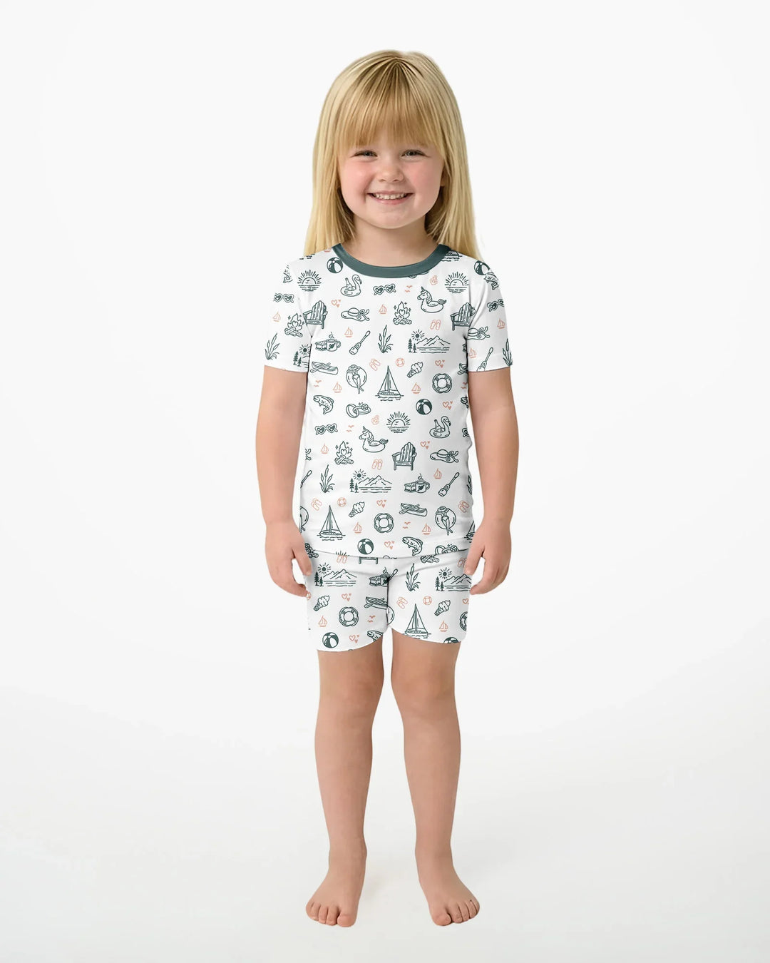 Lake Vibe Bamboo Two Piece Short Sleeve Shorts Pajama Set