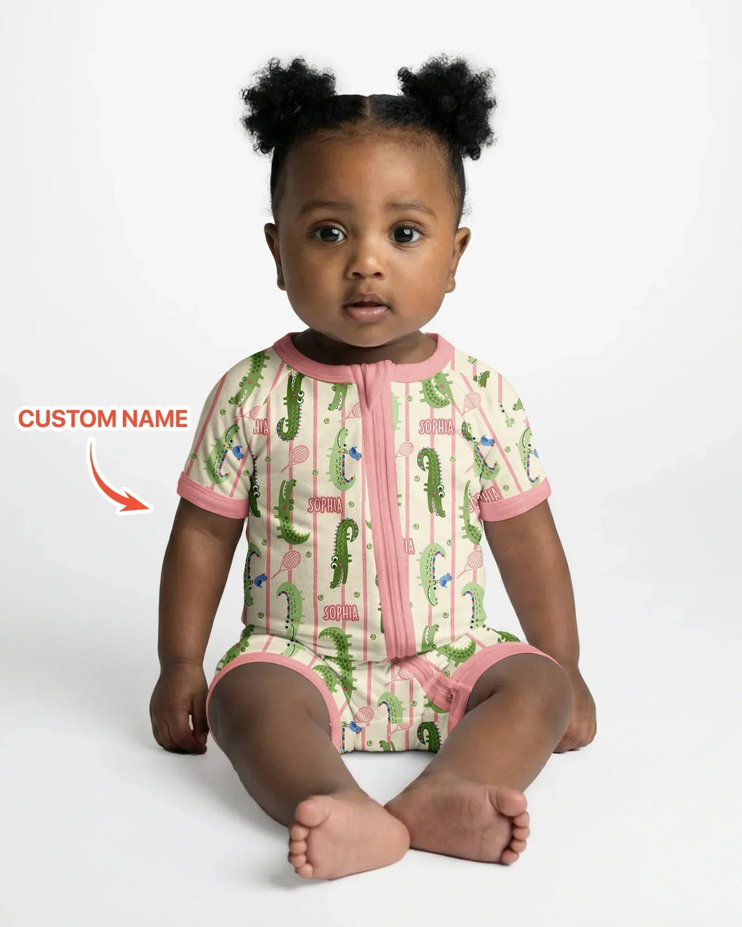 Custom Name Tennis Crocodiles Bamboo Shorty Zippy