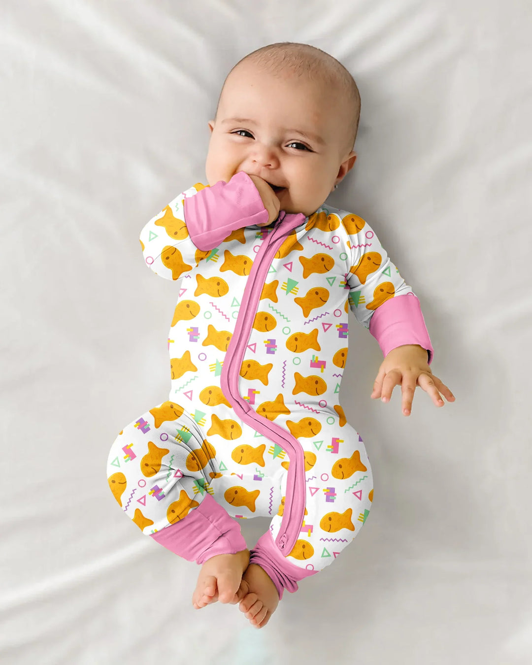 Cheesy Fishies Family Matching Bamboo Convertible Zippy