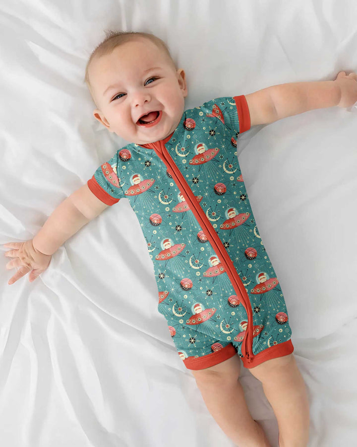Atomic Santas in Space Bamboo Shorty Zippy