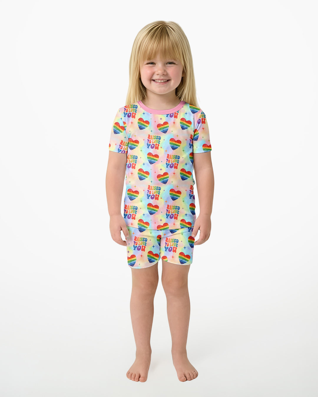 Raised To Love You Bamboo Two Piece Short Sleeve Shorts Pajama Set