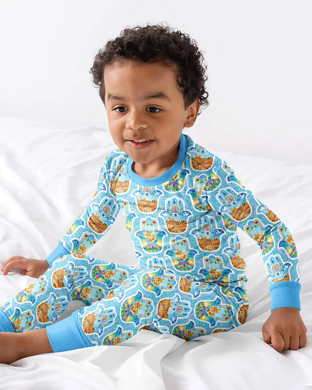 Hamsa Hand Bamboo Two Piece Long Sleeve Pajama Set