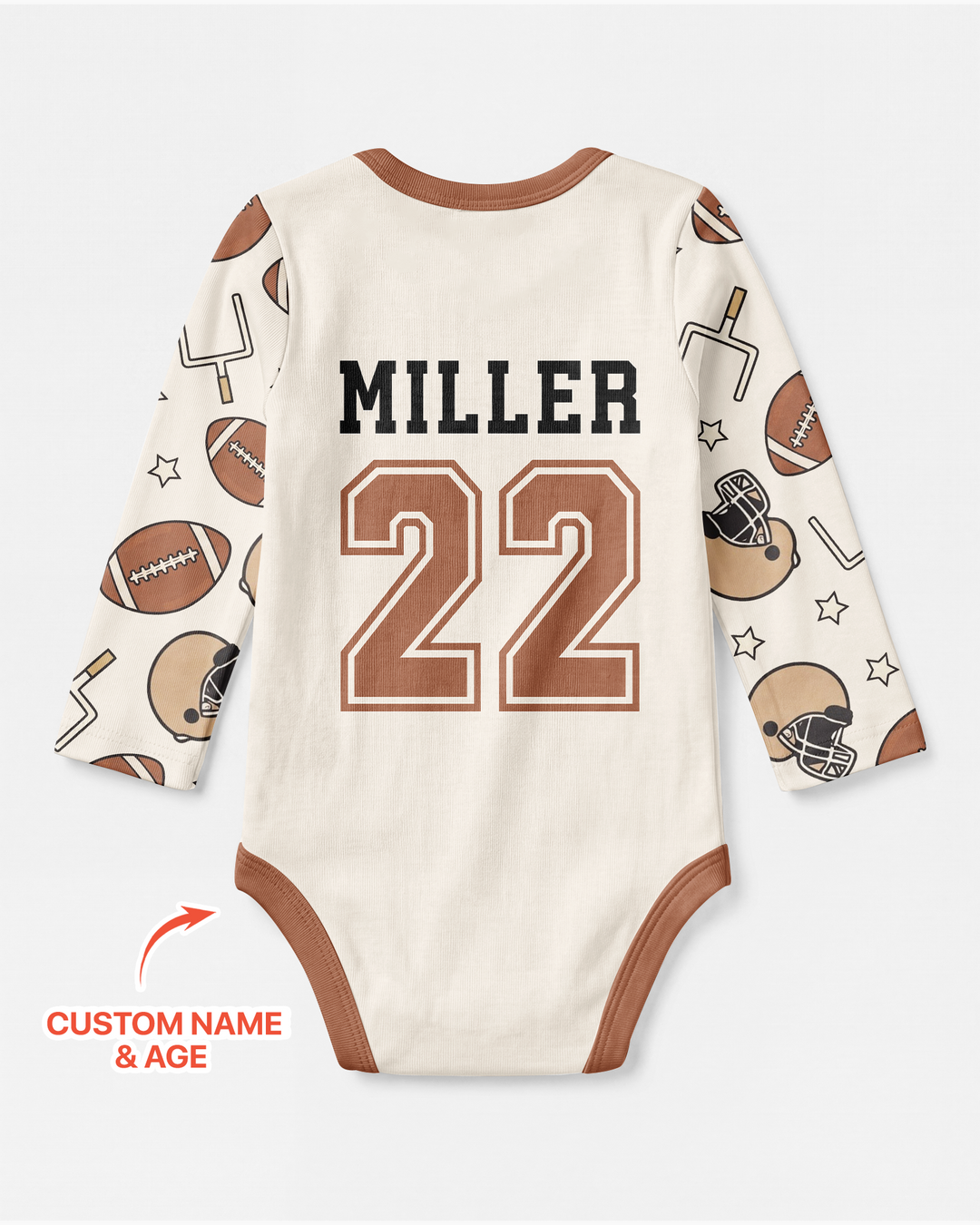 Personalized Football Brother's Biggest Fan Bamboo Bodysuit