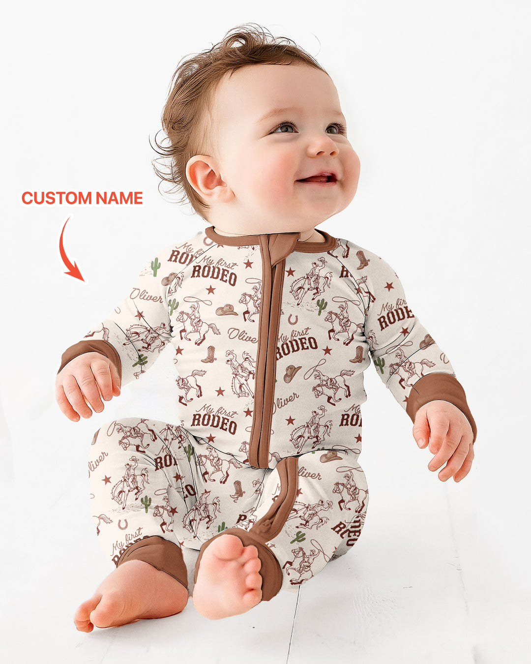 Custom Name First Rodeo Family Matching Bamboo Convertible Zippy