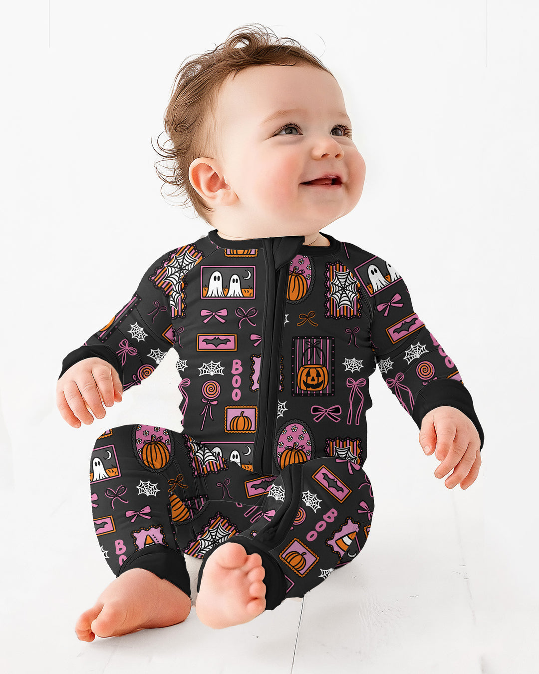 Spooky Preppy Pink Bamboo Convertible Zippy