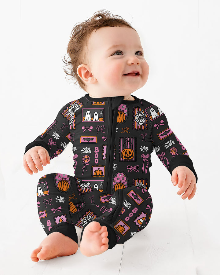 Spooky Preppy Pink Bamboo Convertible Zippy