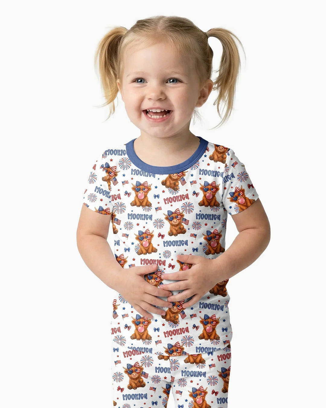 Moo-Rica Cowgirl Bamboo Two Piece Short Sleeve Pajama Set