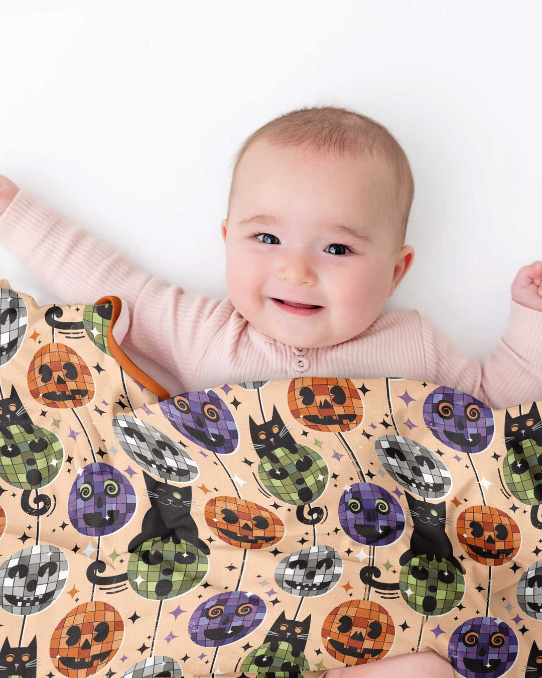 Groovy Halloween Disco Cat Bamboo Blanket
