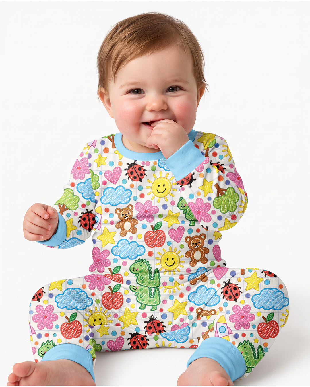 Baby Cute Draw Bamboo Two Piece Long Sleeve Pajama Set