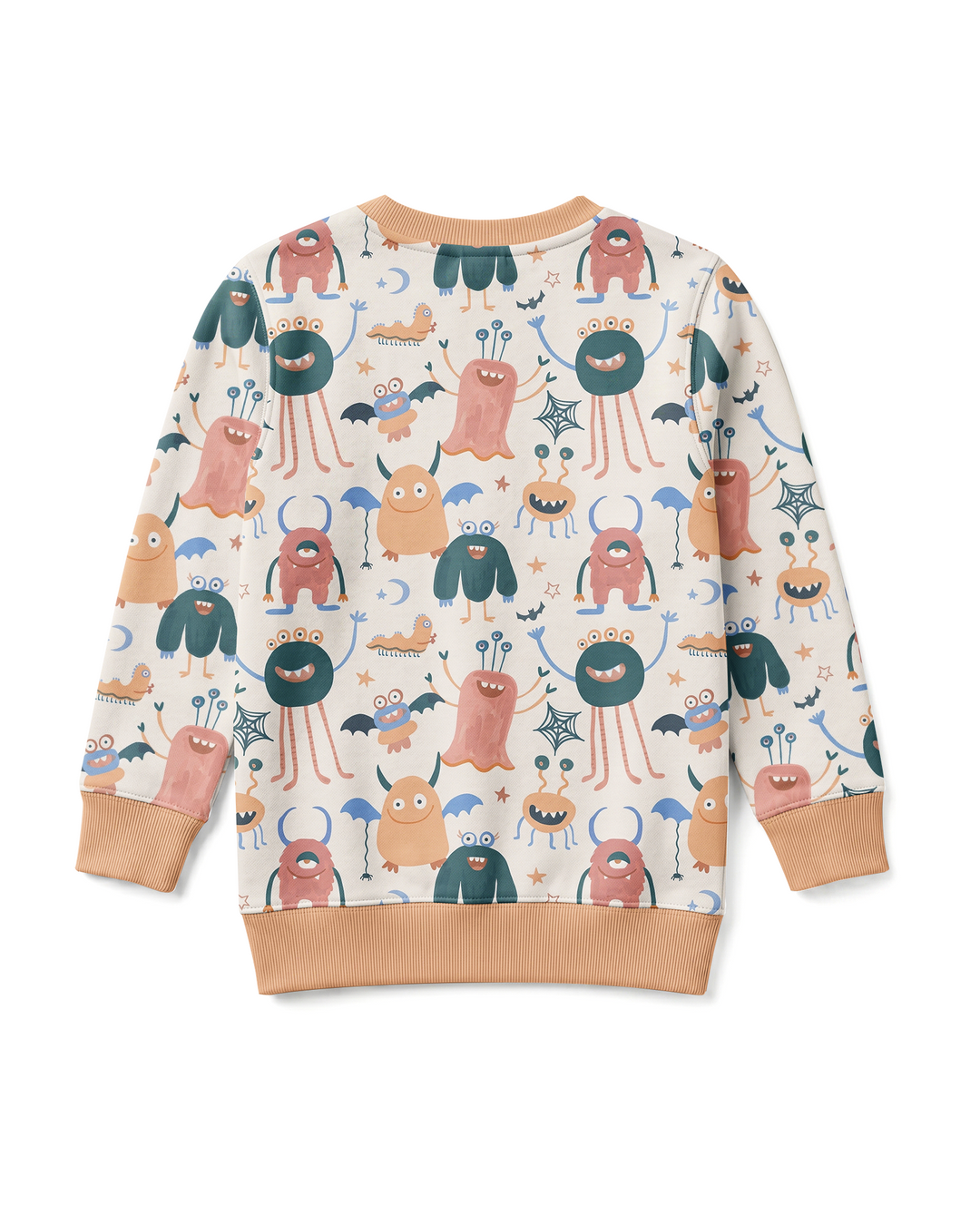 Monsters Fun Pastels Hand Painted Cute Bamboo Crewneck Sweatshirt
