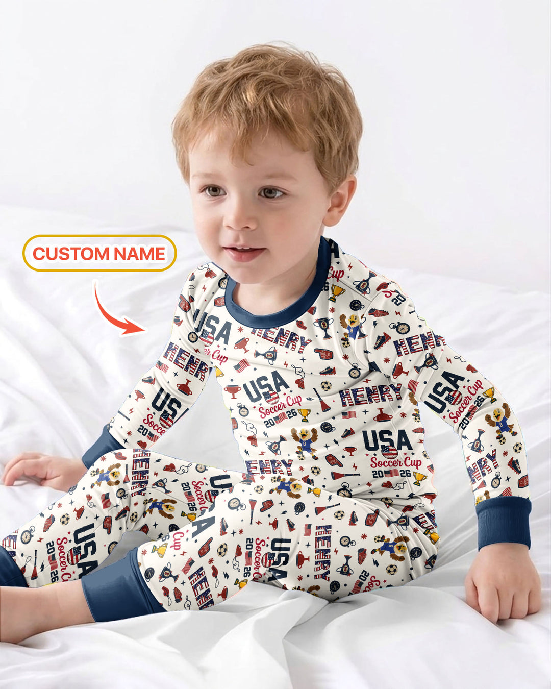 My First Soccer Cup 2026 Bamboo Two Piece Long Sleeve Pajama Set