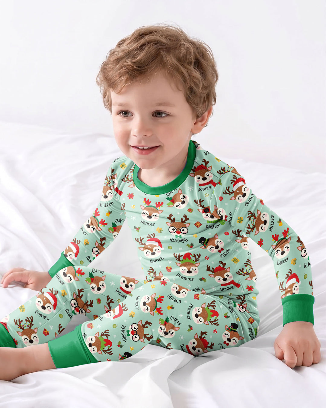 Christmas Reindeer Squad Bamboo Two Piece Long Sleeve Pajama Set