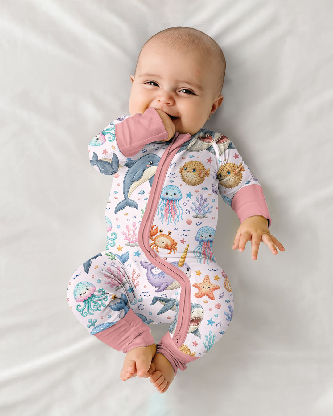 Cute Ocean Animals Bamboo Convertible Zippy