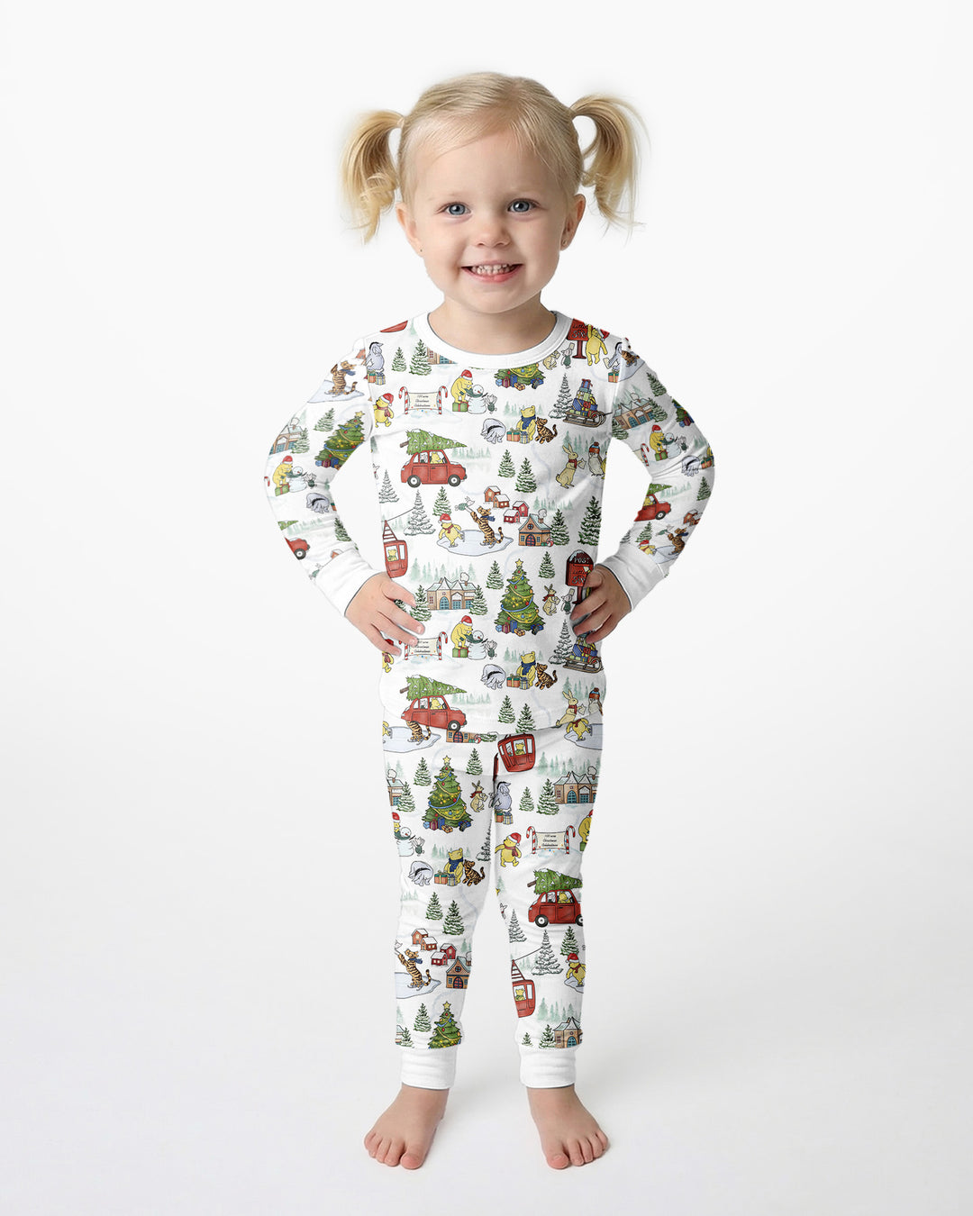 Holiday Village Friends Bamboo Two Piece Long Sleeve Pajama Set