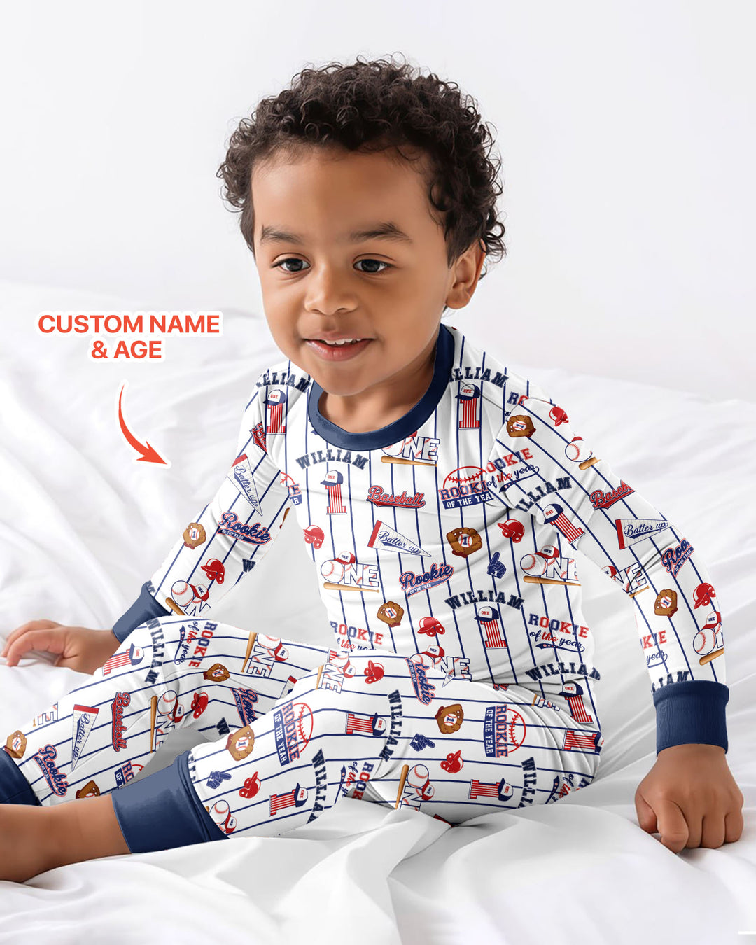 Baseball Birthday Boy Bamboo Two Piece Long Sleeve Pajama Set