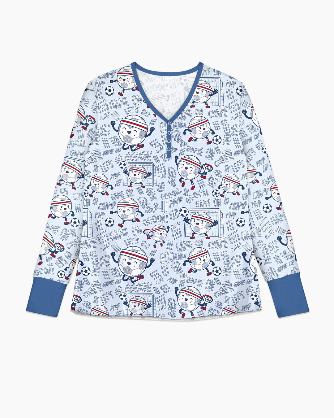 Happy Soccer Ball Family MatchingBamboo Women Pajama Set