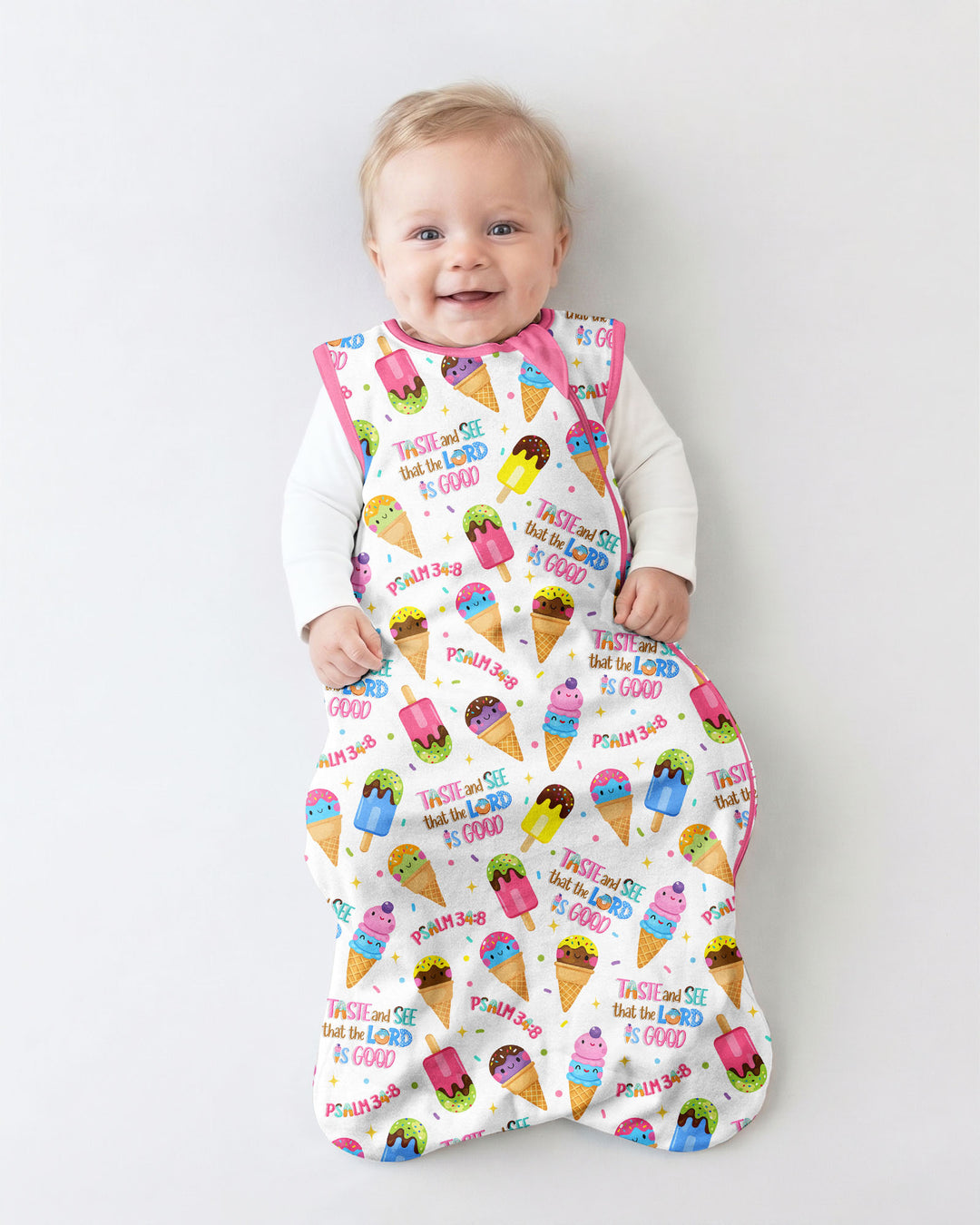 Jesus Summer Ice Cream Taste and See That The Lord Is Good Bamboo Sleep Bag
