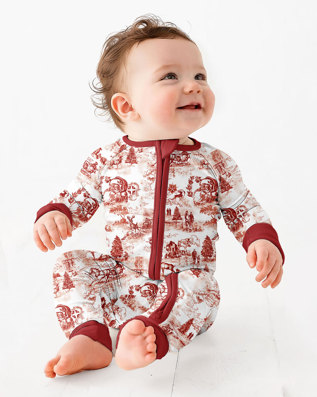 Merry Christmas Toile  Bamboo Convertible Zippy
