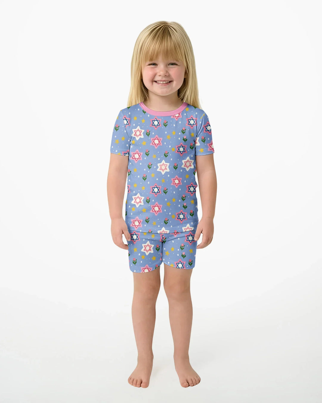 Starry Bloom Blessings Family Matching Bamboo Two Piece Short Sleeve Shorts Pajama Set