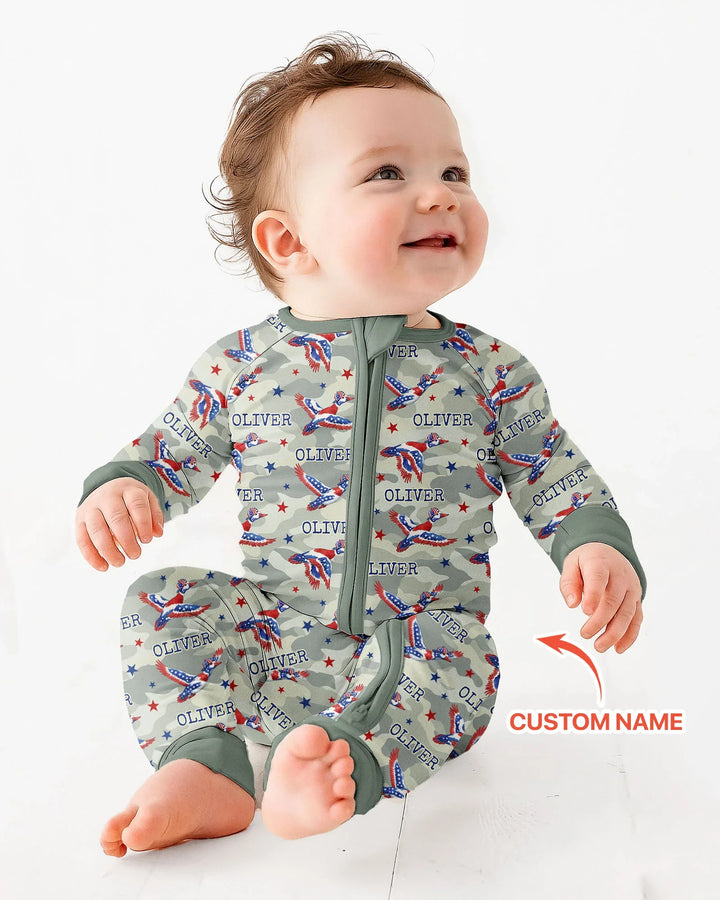 Custom Name America Mallard Duck Family Matching Bamboo Convertible Zippy