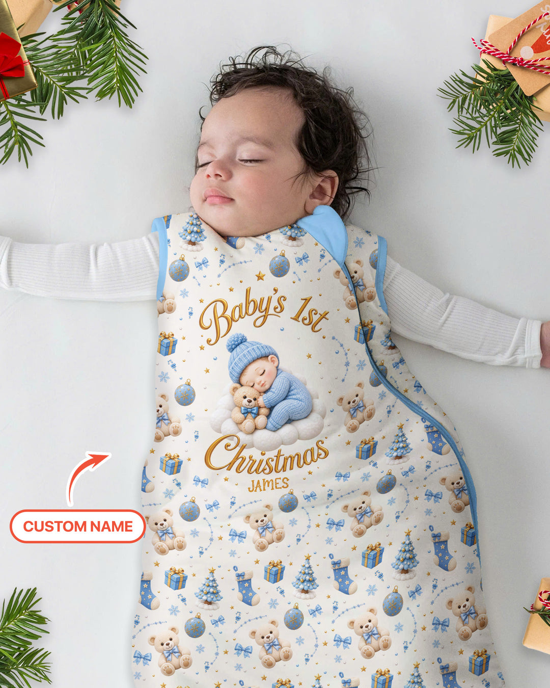 Baby First Christmas Bamboo Sleep Bag