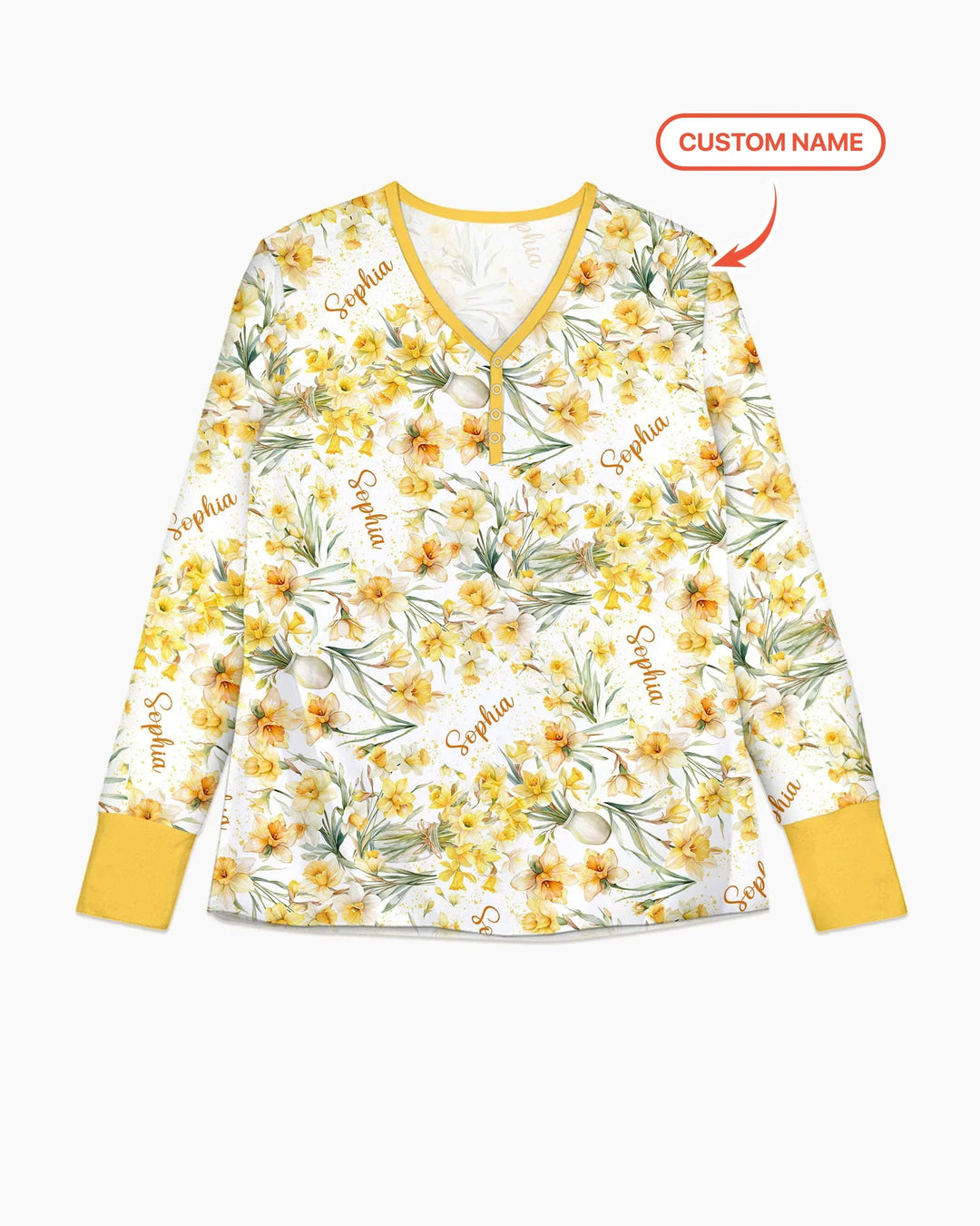 Custom Name Birth Month Flowers Bamboo Women Pajama Set