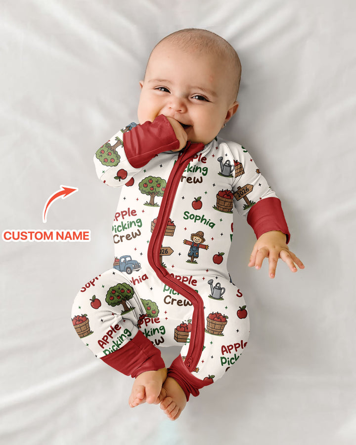 Custom Name Apple Picking Crew Bamboo Convertible Zippy