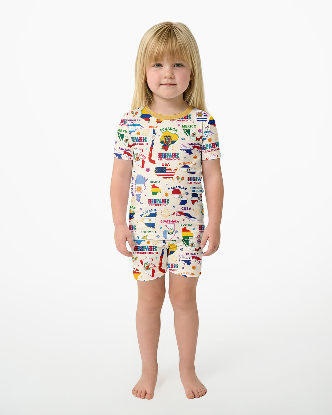 Template Bamboo Two Piece Short Sleeve Shorts Pyjamas Set