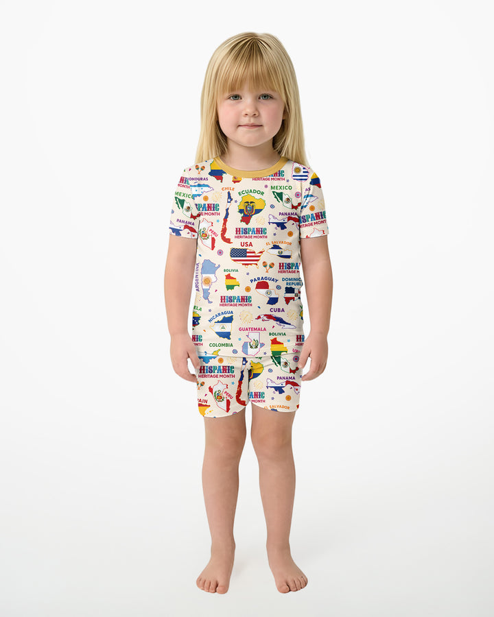 Template Bamboo Two Piece Short Sleeve Shorts Pyjamas Set