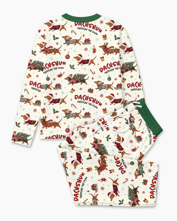 Dachshund Through The Snow Bamboo Men's Pajama Set