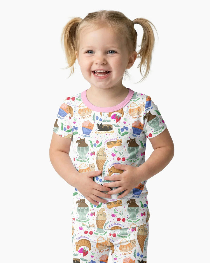 Purrfect Treats Bamboo Two Piece Short Sleeve Pajama Set