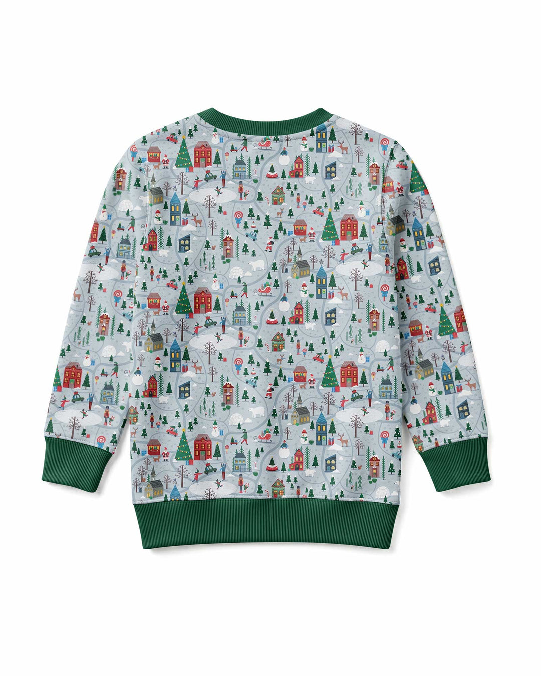 Snowy Christmas Village Map Bamboo Crewneck Sweatshirt