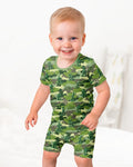 Green Army Men Bamboo Two Piece Short Sleeve Shorts Pajama Set