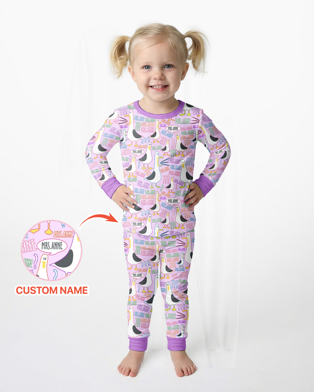 Teacher Teacher Teacher Funny Seagull Bamboo Two Piece Long Sleeve Pajama Set