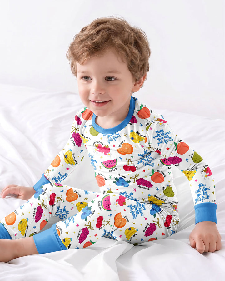 They Will Know You By Your Fruits Bamboo Two Piece Long Sleeve Pajama Set