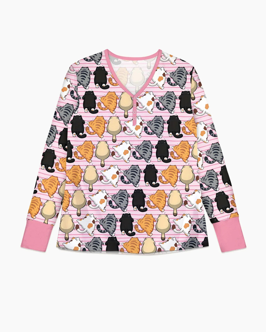 Funny Cat Butts Club Family Matching Bamboo Women Pajama Set