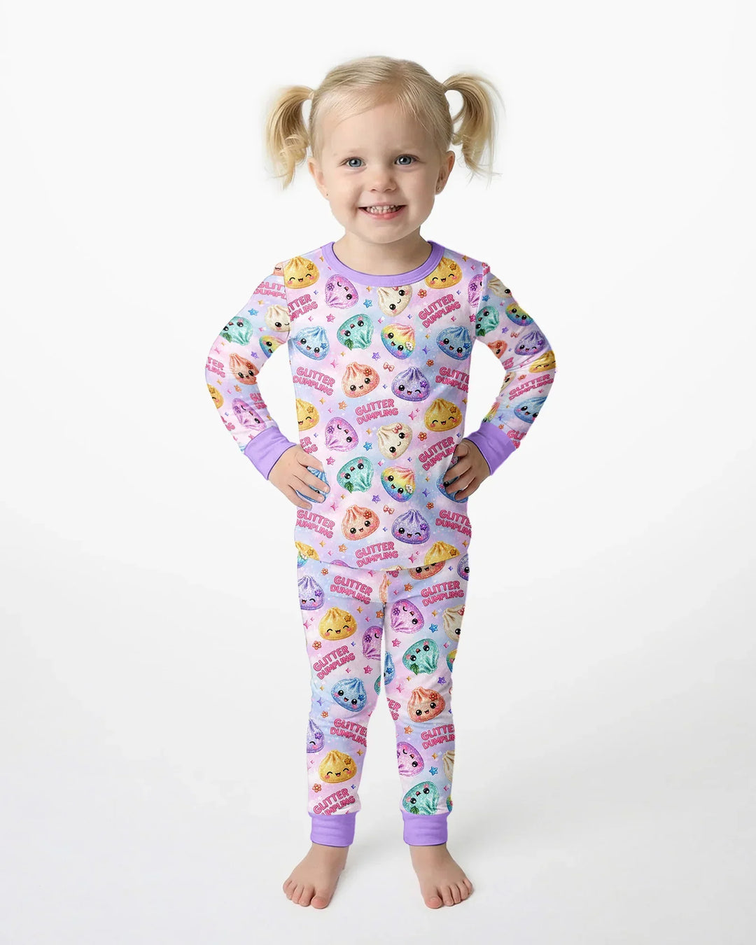 Glitter Dumpling Bamboo Two Piece Long Sleeve Pajama Set