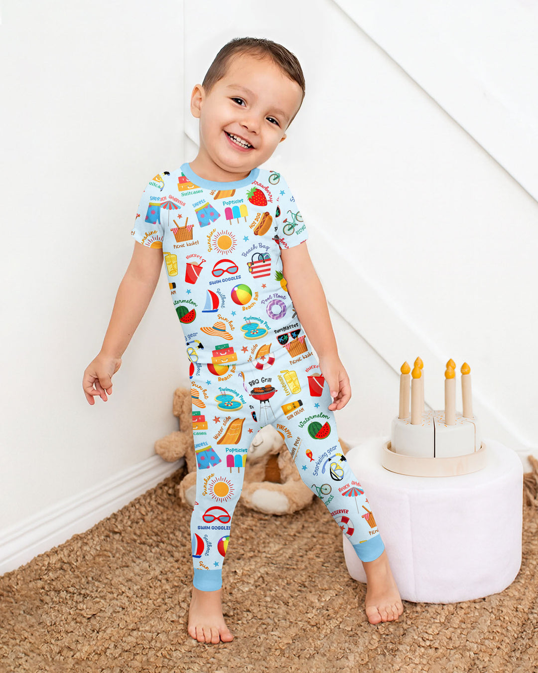 Love Summer Bamboo Two Piece Short Sleeve Pajama Set