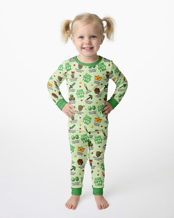 Template Bamboo Two Piece Long Sleeve Pyjamas Set