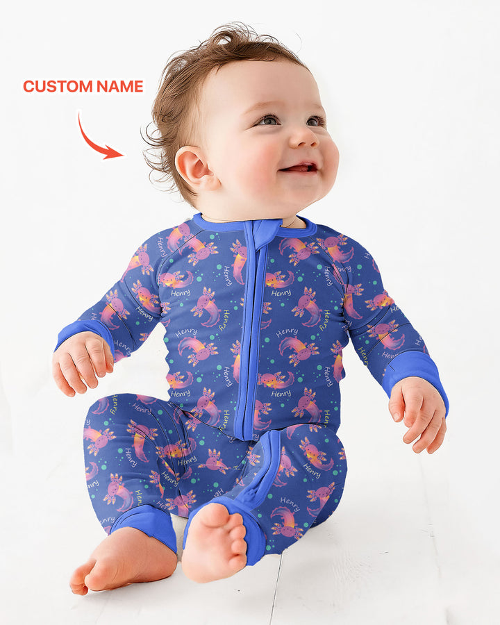 Axolotl Glow Custom Name Bamboo Convertible Zippy