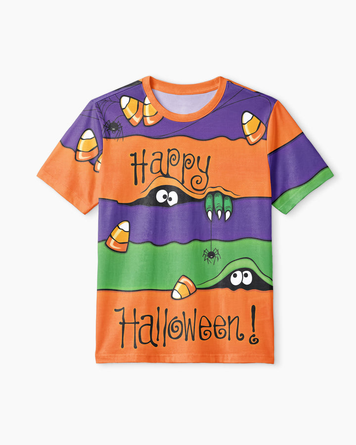 Happy Halloween Bamboo Men Short Sleeve Short Pajama Set