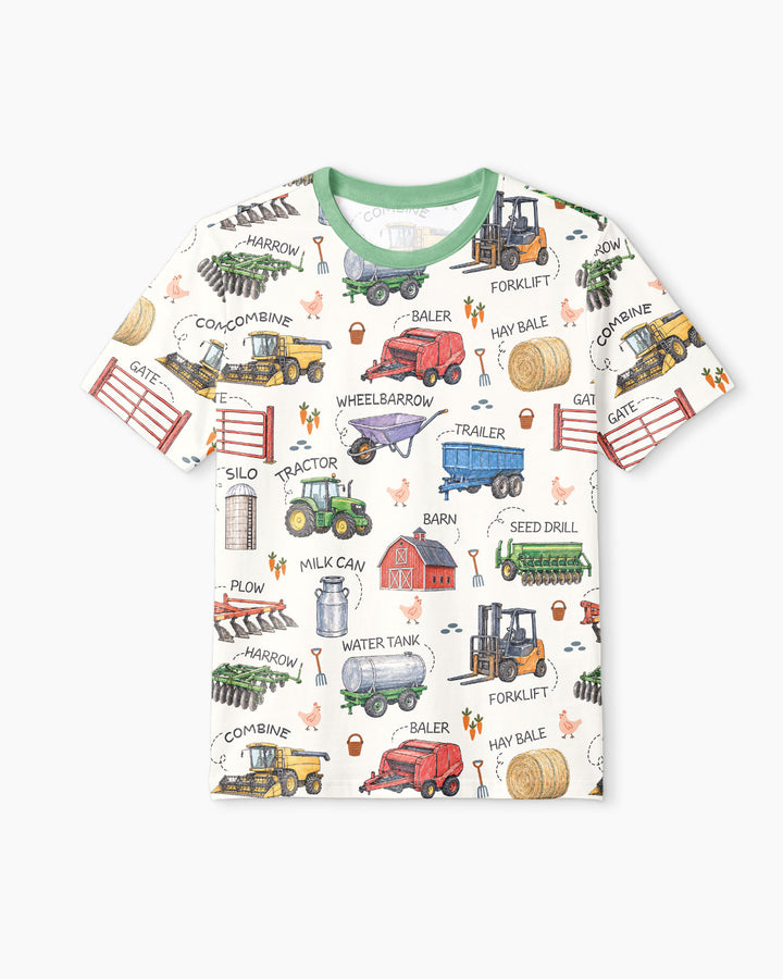 Little Farmer Bamboo Men Short Sleeve Short Pajama Set