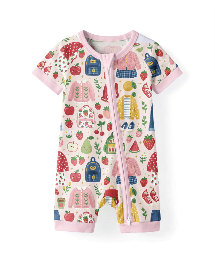 Strawberry School Style Bamboo Shorty Zippy