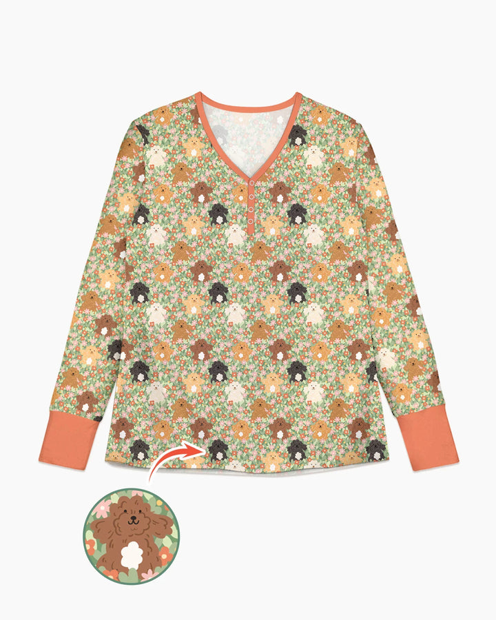 Puppy Garden Family Matching Bamboo Women Pajama Set