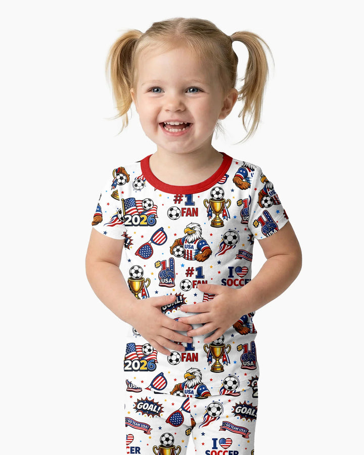 USA Soccer 2026 Party Bamboo Two Piece Short Sleeve Pajama Set