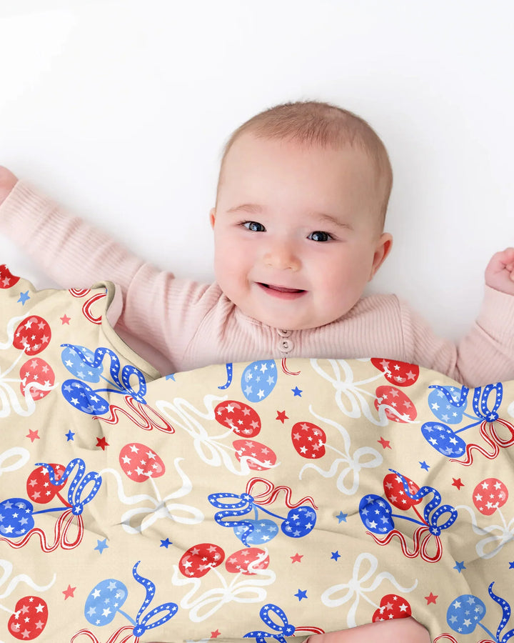 Cherry America 4th of July Bamboo Blanket